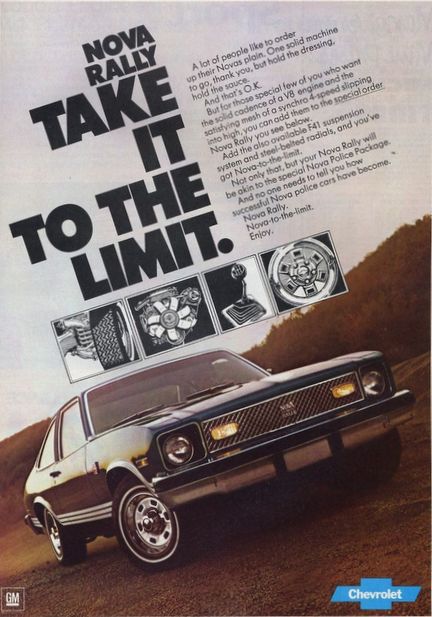 Image of the 1977 Chevrolet Rally Nova AD: Take it to the limit